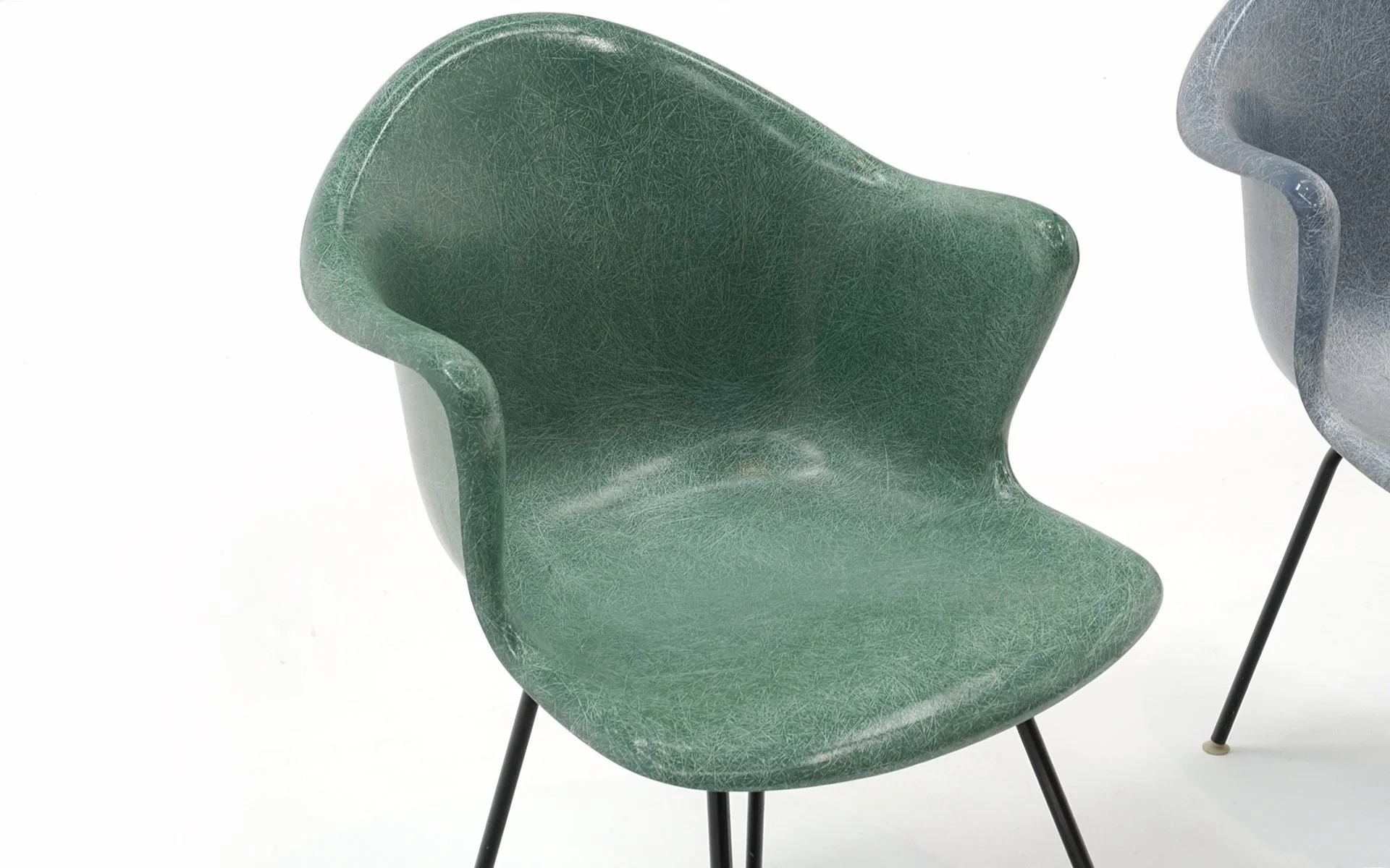 Pair Cole Steel Fiberglass Arm Chairs in Amazing Condition. One
